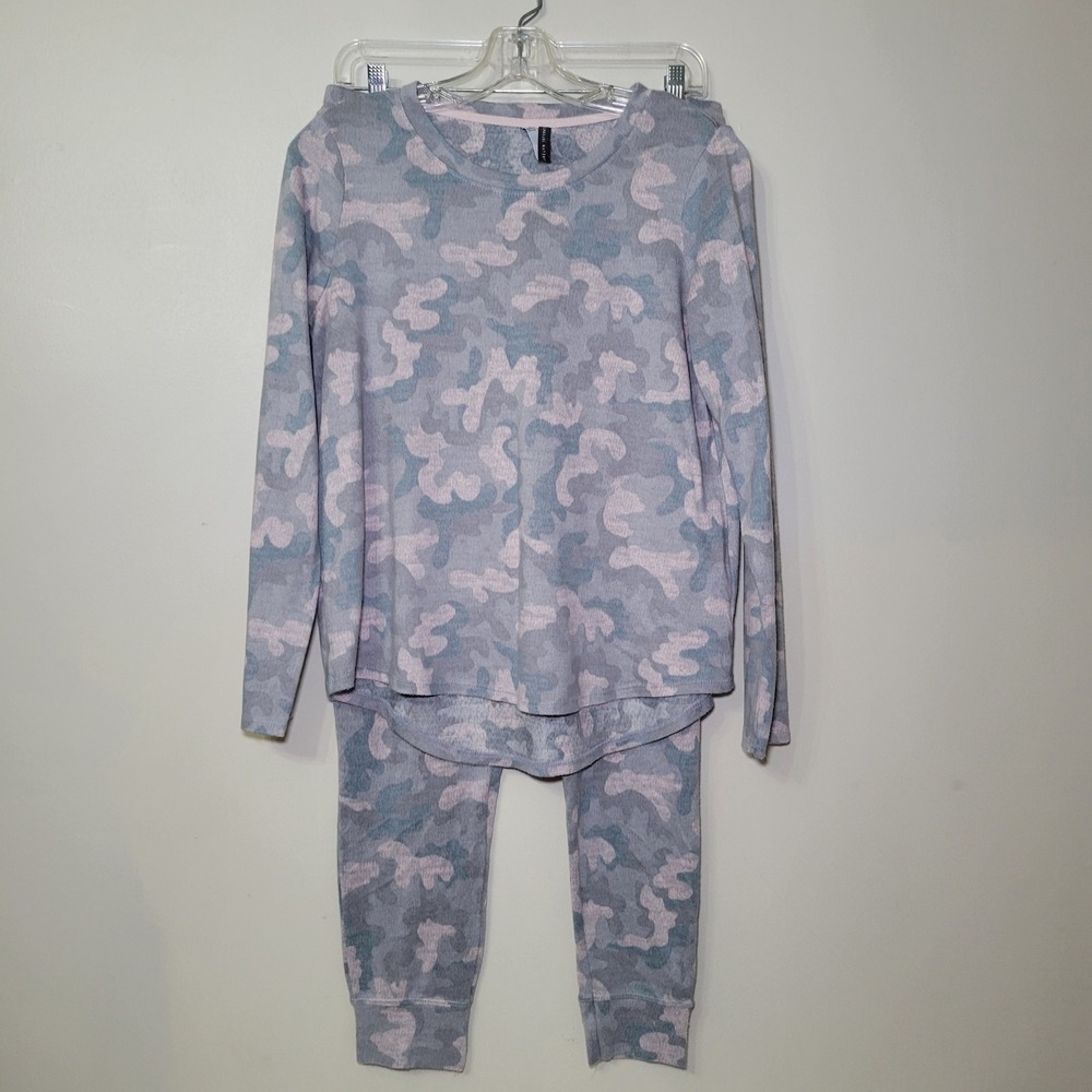 Jaclyn Intimates Camo Lounge Set Woman's Sm Gray/Pink‎